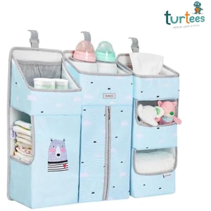 turtees BABY BEDSIDE CRIB ORGANIZER (BLUE) - Image 2